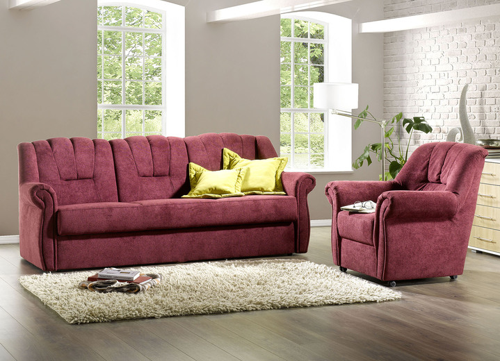 Gestoffeerde meubels - Vrij in de kamer plaatsbaar gestoffeerde meubels met binnenvering, in Farbe BORDEAUX, in Ausführung Fauteuil Ansicht 1