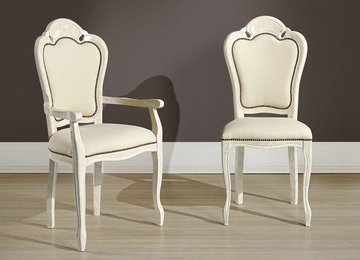 - Stoelen met gebogen leuning en kunstleren bekleding, in Farbe ROOM-ROOM, in Ausführung Armleuningstoel