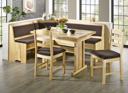 Eetkamermeubels - tafel en stoelen van massief hout