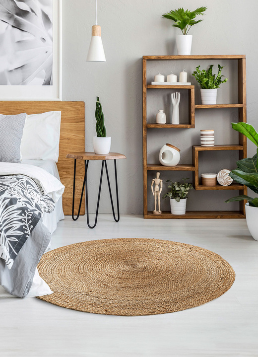 Modern - Handgeflochtene Teppiche aus 100% Jute, in Größe 118 (Brücke, 90x160 cm) bis 314 (Brücke, oval, 120x180 cm), in Farbe BEIGE Ansicht 1