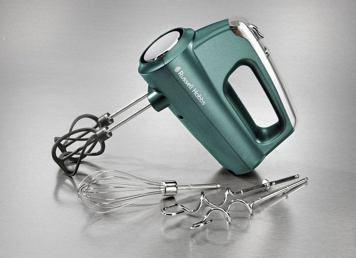 Keukenapparaten - Russell Hobbs handmixer met spiraalvormige kloppers, in Farbe TURKOOIS Ansicht 1