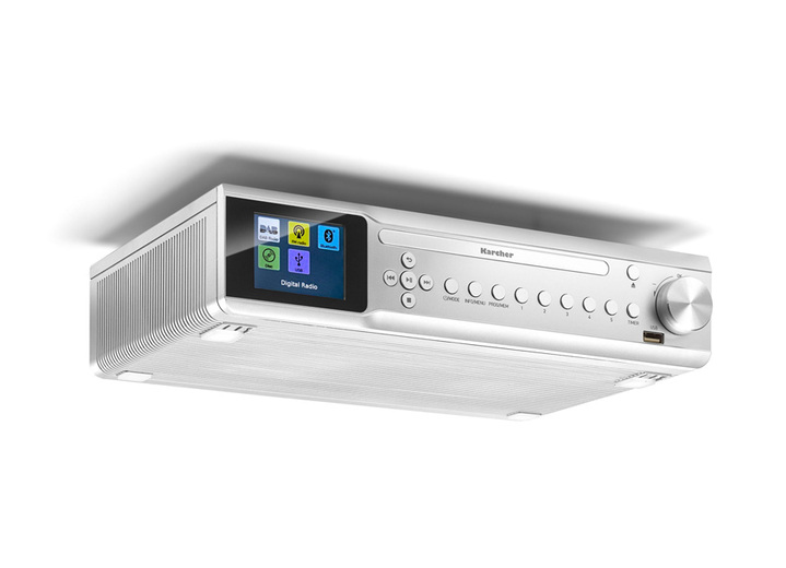 Muziekapparaten - Karcher RA2060D keukenradio voor onderbouw, in Farbe ZILVER