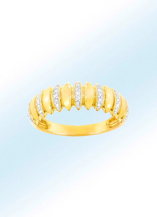 Ringen - Intrigerend vormgegeven damesring met 35 briljanten, in Größe 160 bis 220, in Farbe