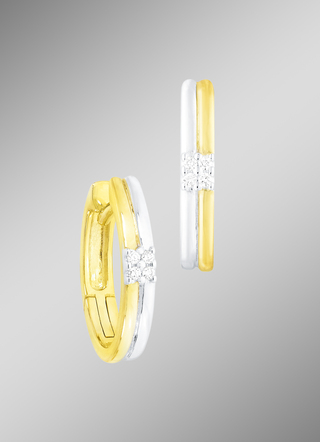 Tijdloze creolen in bicolor met briljant geslepen diamanten