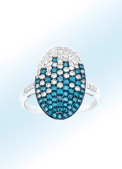 Ringen - Elegante damesring met 115 briljanten, in Größe 160 bis 220, in Farbe