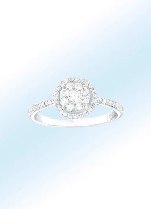 - Klassieke damesring met diamanten, in Größe 160 bis 220, in Farbe , in Ausführung ca. 0,50 ct., 48 diamanten