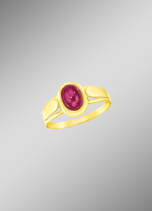 Ringen - Stijlvolle ring met echte robijn, in Größe 160 bis 220, in Farbe