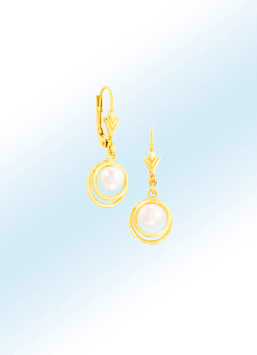 - Oorbellen met zoetwaterparels, in Farbe