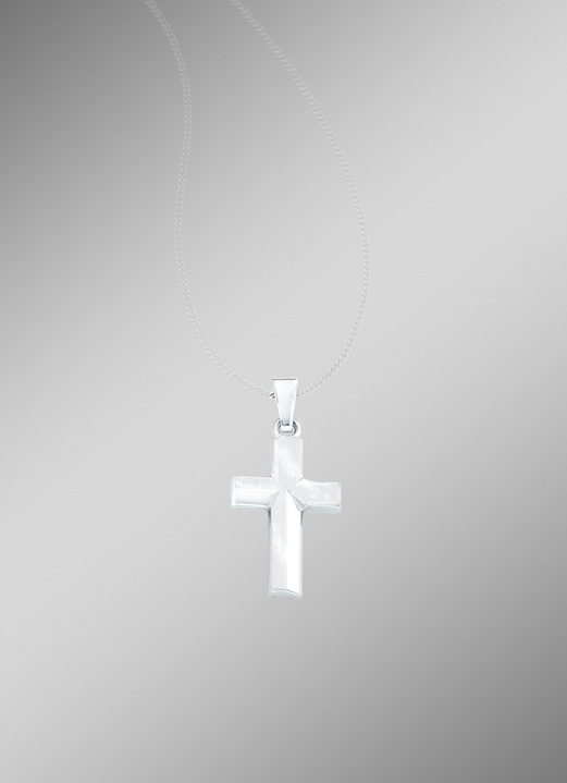 Hangers - Elegante kruishanger van witgoud, in Farbe  Ansicht 1