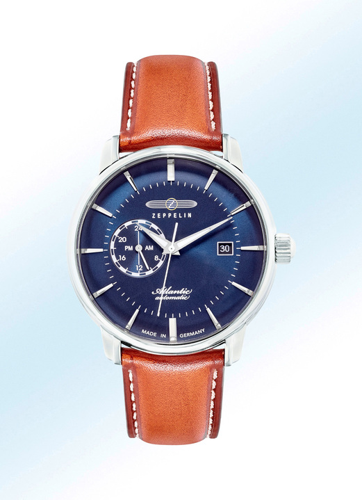 Mechanische horloges / Automatische horloges - Zeppelin automatisch herenhorloge met roestvrijstalen kast en leren band, in Farbe  Ansicht 1