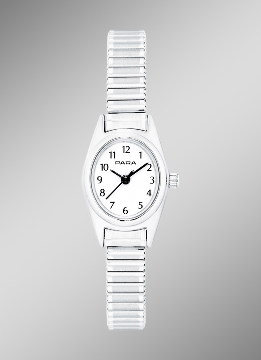 Rekbare band - Elegant para quartz dameshorloge, in Farbe , in Ausführung zilverkleurig