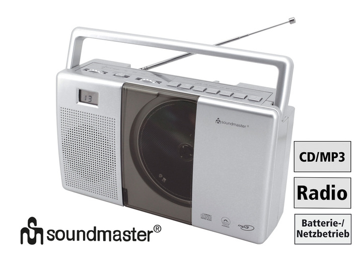 Muziekapparaten - Soundmaster cd-kofferradio RCD1185, in Farbe ZILVER Ansicht 1