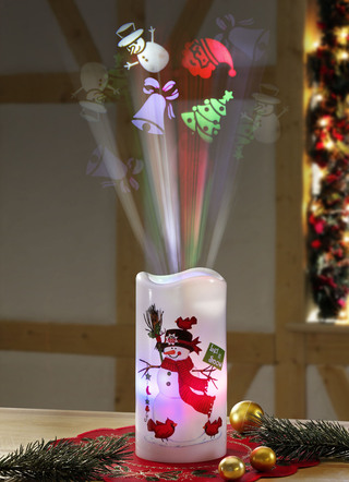 Ledkaars met projector, op batterijen