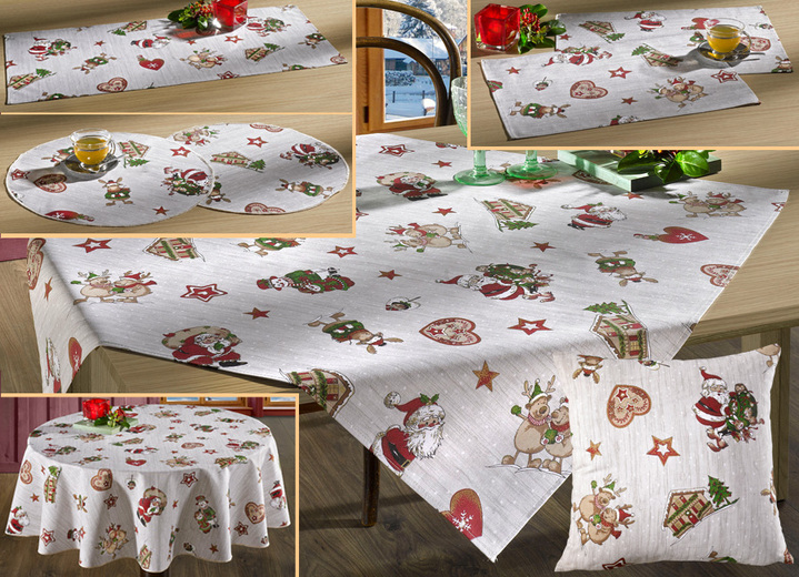 Tafellakens - Tafel- en kamerdecoratie van katoen, in Größe 101 (2 x placemats, 35/ 50 cm) bis 404 (2x kussenslopen, 40/ 40 cm), in Farbe MULTICOLOR
