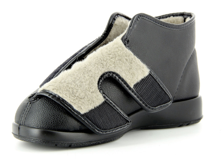 Gezondheidsschoenen - Florett klittenbandschoen voor dames en heren, in Größe 037 bis 047, in Farbe ZWART, in Ausführung Binnenvoering 100% lamswol Ansicht 1