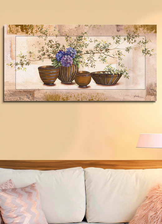 Bloemen - Schilderij met unieke lijst, in Farbe BRUIN-BEIGE Ansicht 1