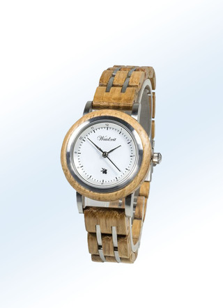 Dameshorloge met houten band