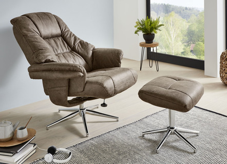 Verstelbare relax fauteuil met kruk