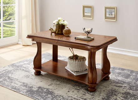 Uitschuifbare salontafel met massief houten frame