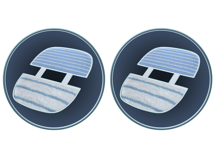 - Doekset, 2 stuks voor Livington Prime Steamscrubber stoomreiniger, in Farbe WIT