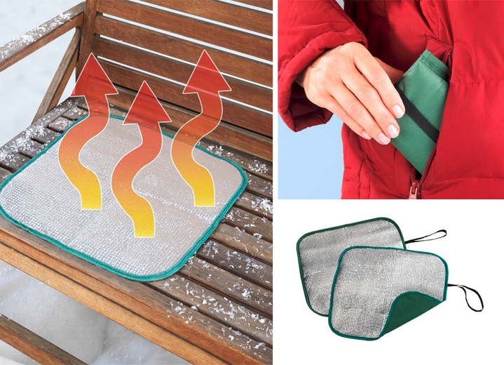 Warmte & ontspanning - Thermisch zitkussen, duopack, in Farbe ZILVER-GROEN Ansicht 1