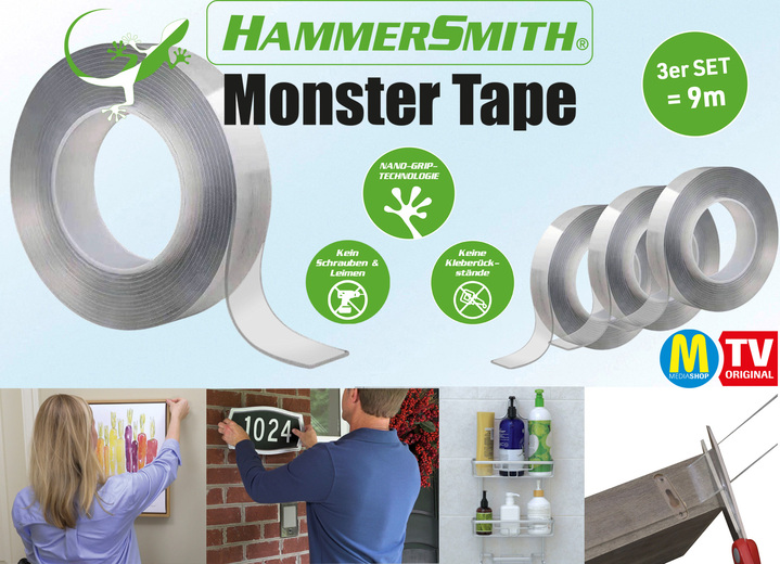 Huishoudhulpjes - Monster Tape van Hammersmith in een set van 3, in Farbe TRANSPARENT Ansicht 1