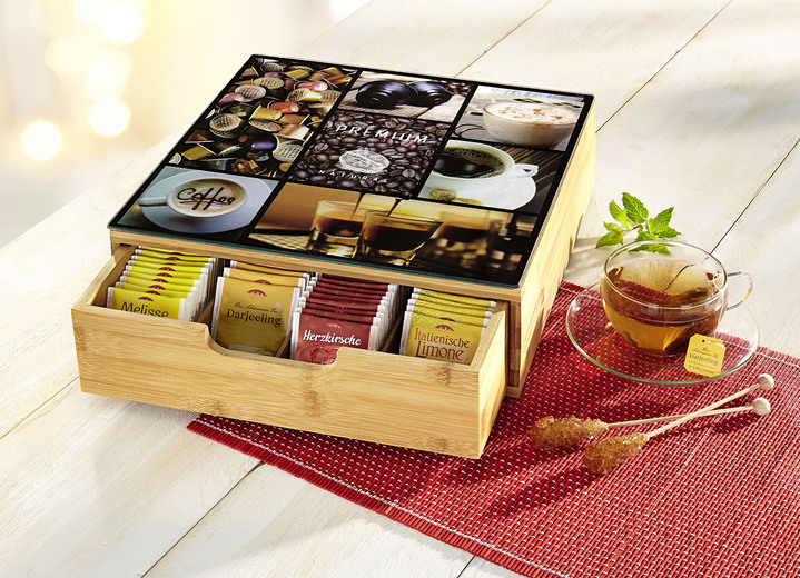 - Bamboe koffie-thee organizer, in Farbe BRUIN