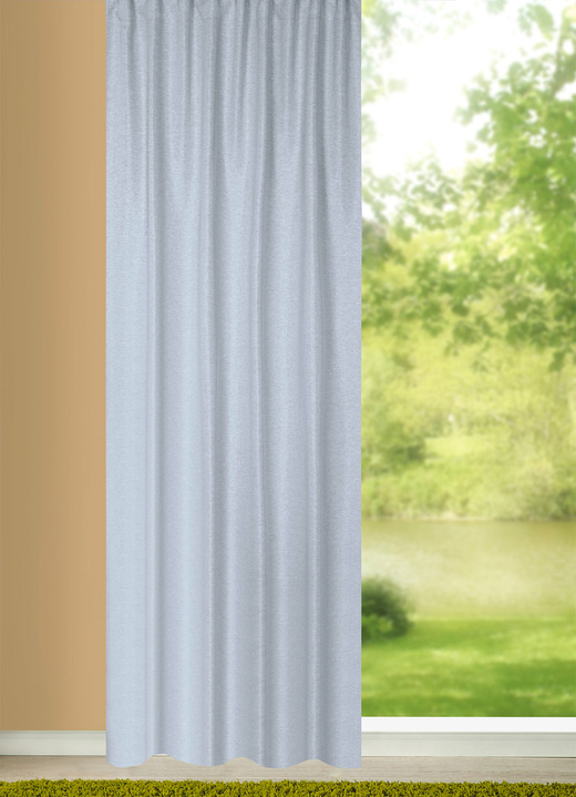 Klassiek - Ondoorzichtige verduisterende sjaal in gestructureerde linnenlook, in Größe 365 (H 145 x B 135 cm) bis 458 (H 245 x B 135 cm), in Farbe GRIJS Ansicht 1