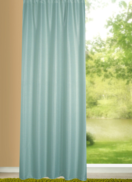 Klassiek - Ondoorzichtige verduisterende sjaal in gestructureerde linnenlook, in Größe 365 (H 145 x B 135 cm) bis 458 (H 245 x B 135 cm), in Farbe MINT Ansicht 1