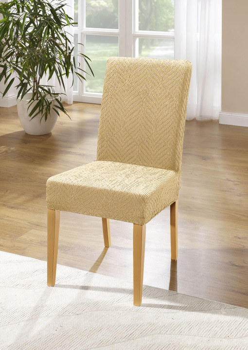 Wohnaccessoires - Stretchbezüge, in Größe 101 (Sesselbezug) bis 114 (Sitzflächen-Bezug), in Farbe BEIGE Ansicht 1