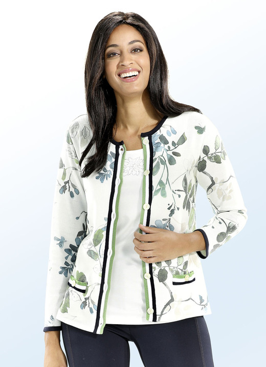 - Vest met bloemenprint, in Größe 038 bis 054, in Farbe ECRU-MEERKLEURIG Ansicht 1