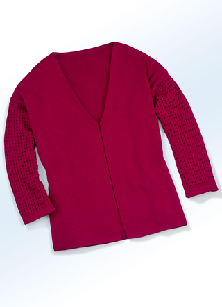 Vest in 2 kleuren met Ajour mouwen