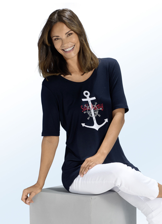 Overhemd met maritiem borduurwerk in 2 kleuren