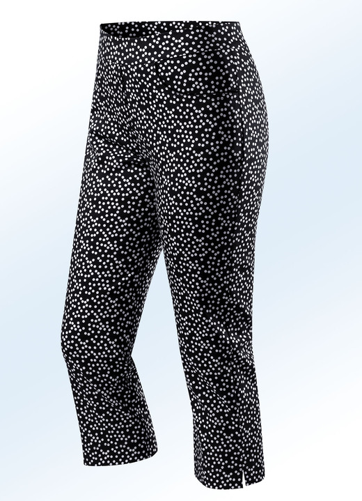 Broeken - Zachte stretch capri-broek, in Größe 017 bis 052, in Farbe ZWART-WIT Ansicht 1
