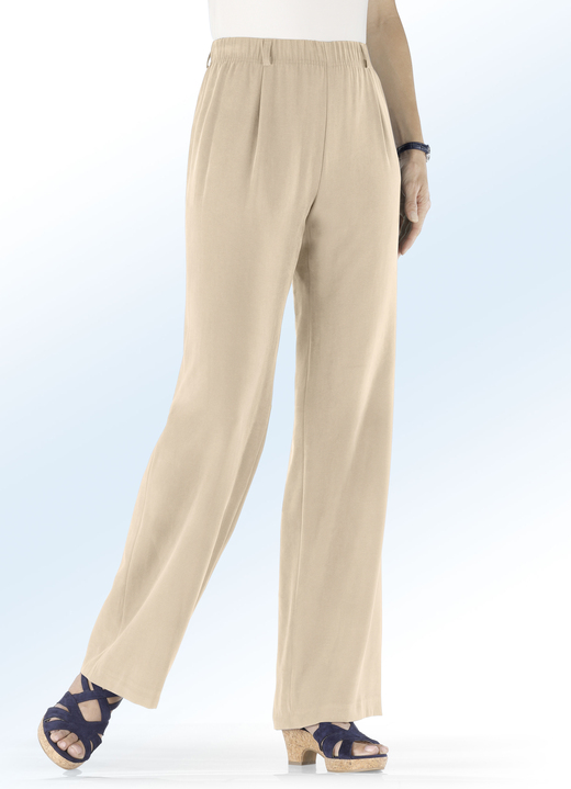 Broeken - Broek met comfortabel wijd model, in Größe 018 bis 052, in Farbe BEIGE Ansicht 1