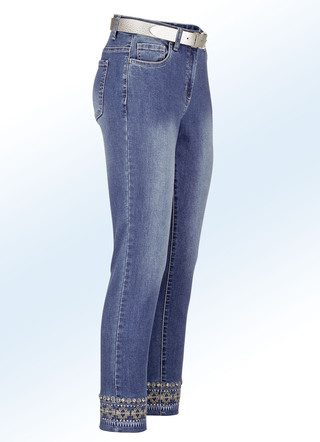 Jeans met uitgebreid borduursel