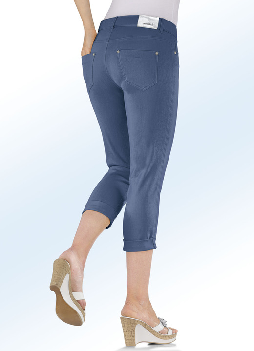 Ascari - Magische capri-jeans in 5-pocketmodel, in Größe 017 bis 050, in Farbe JEANSBLAUW Ansicht 1