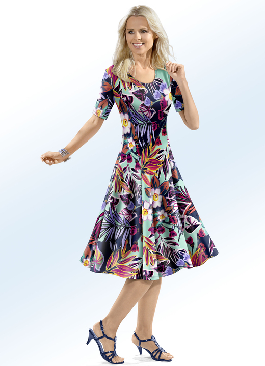 - Extravagante jurk in comfortabele slipvorm, in Größe 036 bis 552, in Farbe MINT-MEERKLEURIG