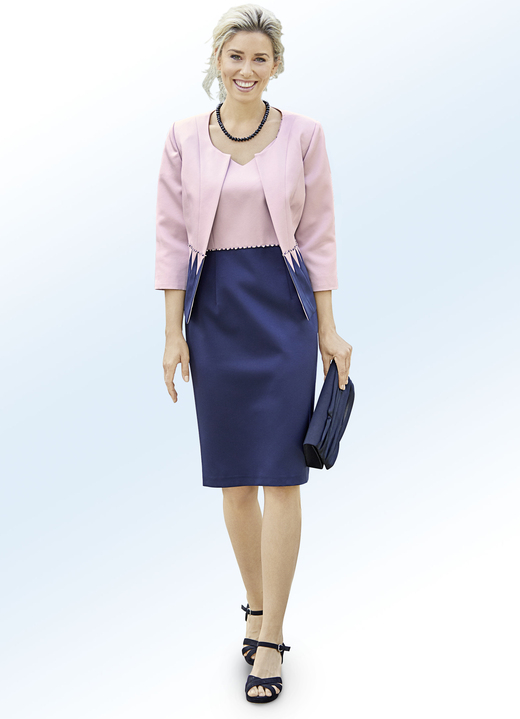 Avondjurken - Jurk met bolero en parel- en strassversiering Avondjurken - Jurk met bolero en parel- en strassversiering, in Größe 036 bis 050, in Farbe MARINEBLAUW