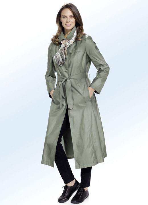 Lang - Trenchcoat in 3 kleuren, in Farbe AVOCADO