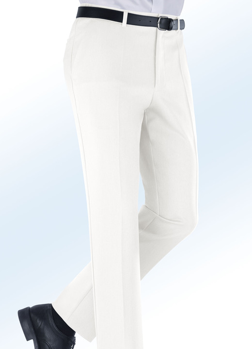 - Broek met elastische inzetstukken in de tailleband aan de zijkant, in Größe 025 bis 110, in Farbe WOLWIT Ansicht 1