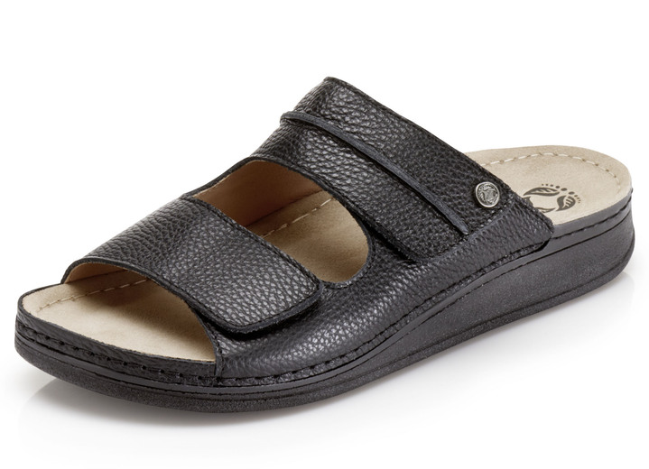 Sandalen & slippers - Mubb muiltjes met stijlvolle bies, in Größe 040 bis 046, in Farbe ZWART Ansicht 1