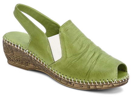 Sandaal met leuke plooien in 3 kleuren
