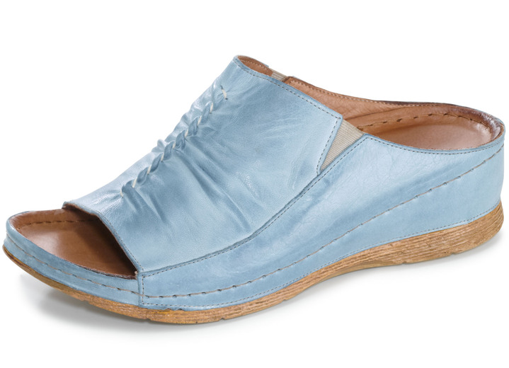 Sandalen & slippers - Gemini muiltjes met elastische zijkanten, in Größe 036 bis 042, in Farbe LICHTBLAUW Ansicht 1