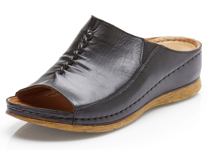 Sandalen & slippers - Gemini muiltjes met elastische zijkanten, in Größe 036 bis 042, in Farbe ZWART Ansicht 1