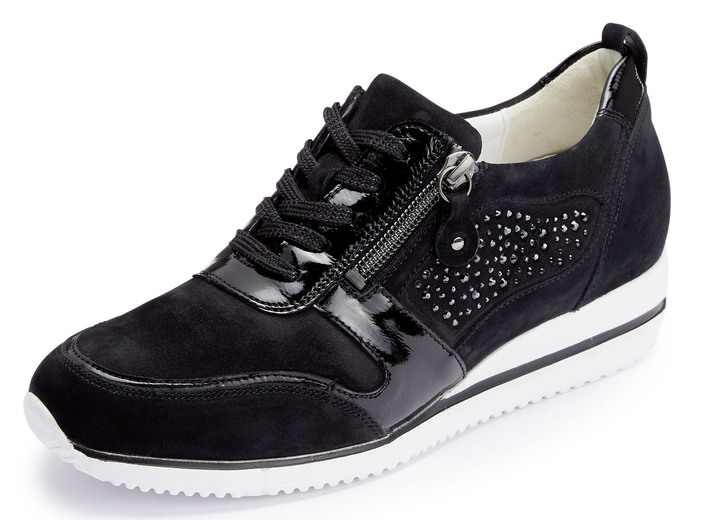 Instappers & veterschoenen - Waldläufer, comfortabele dames veterschoenen, breedte H, met uitneembaar voetbed, in Größe 3 1/2 bis 8, in Farbe ZWART Ansicht 1