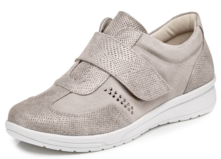 - Slippers met verstelbare klittenbandsluiting, in Größe 036 bis 042, in Farbe TAUPE Ansicht 1