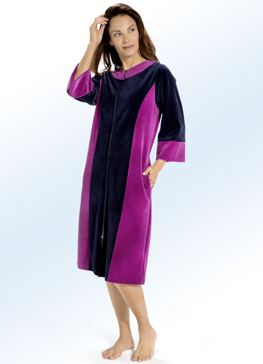 - Huisjurk met ronde halsuitsnijding, in Größe 036 bis 054, in Farbe MARINEBLAUWE FUCHSIA