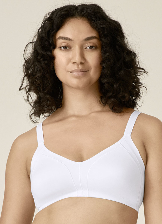 BH zonder beugel - Naturana-minimalisatiebeha met voorgevormde cups, in Größe 075 bis 105, in Cup B, in Farbe WIT Ansicht 1