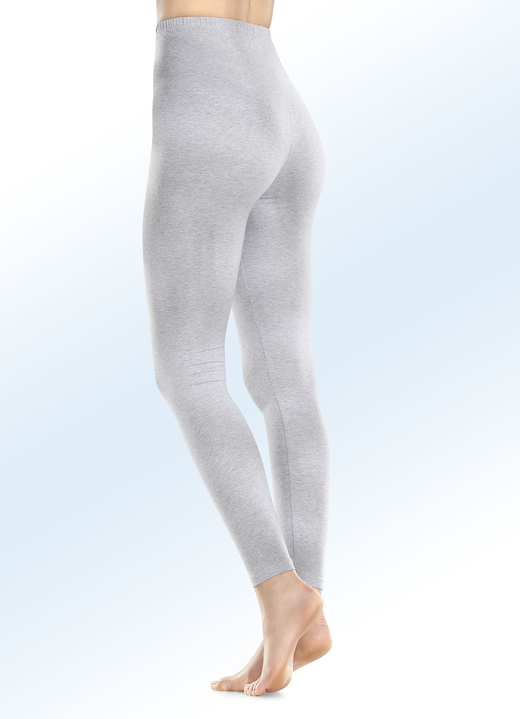 Leggings - Twee-pack leggings met biologisch katoen, in Größe 036 bis 054, in Farbe 1 X GRIJS GEMÊLEERD, 1 X MARINE Ansicht 1